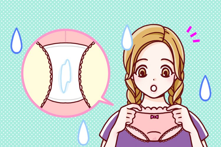 おりものが付いた様子