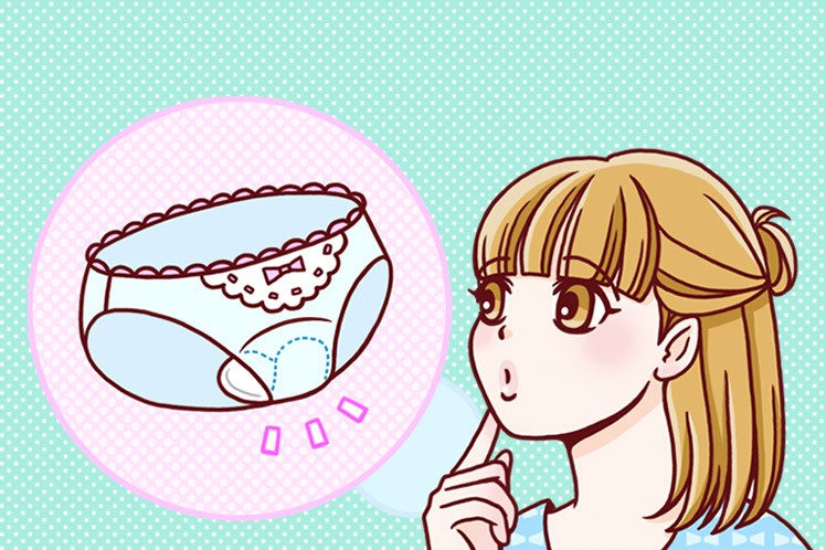 おりものシートについて考える様子