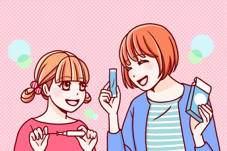 タンポンについて母に聞く様子